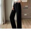 Winter High Waist Wide Legged Pants For Women Elastic Waist Corduroy Floor Length Trousers