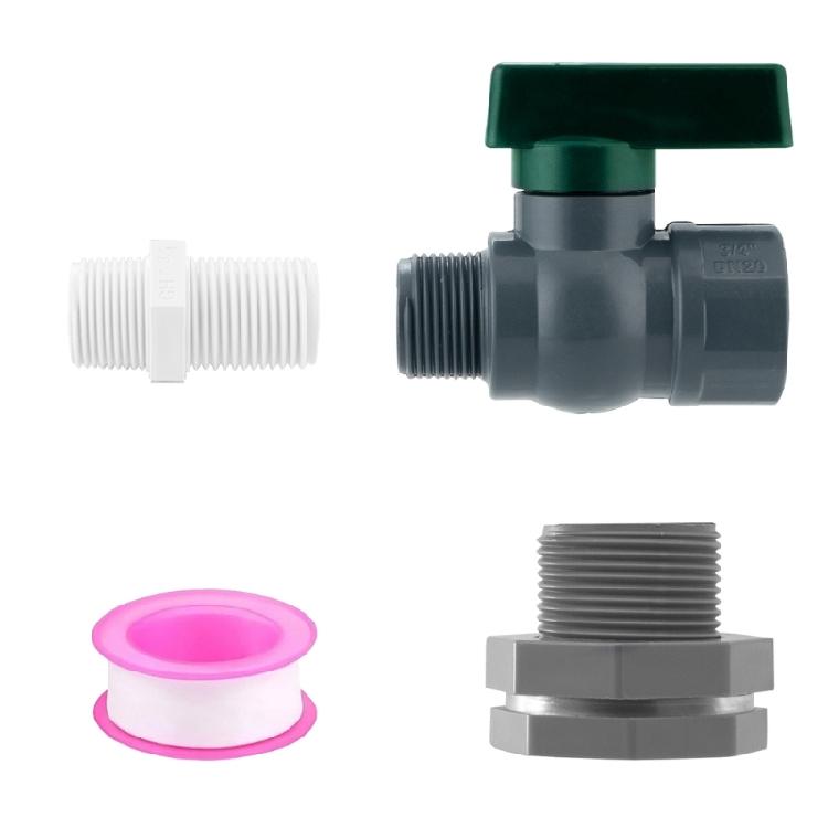 Multipurpose Barrels Faucet 3/4 Inch Water Tap Adapters Set For Plastic Container Conversion To Functional Rain Barrels