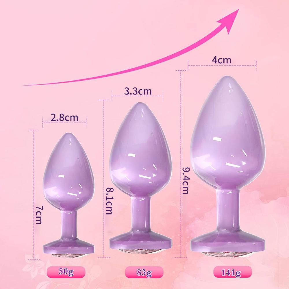 Vibrant Purple Metal Butt Plug for Men and Women - Erotic Toy