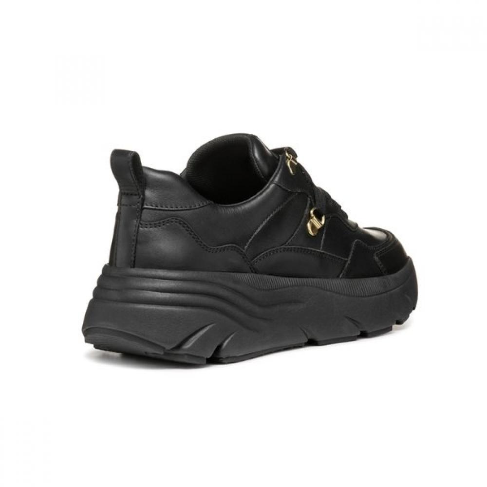 Geox Women S Comfort Ugly SneakerS Triple Black 8gxufe4f1S