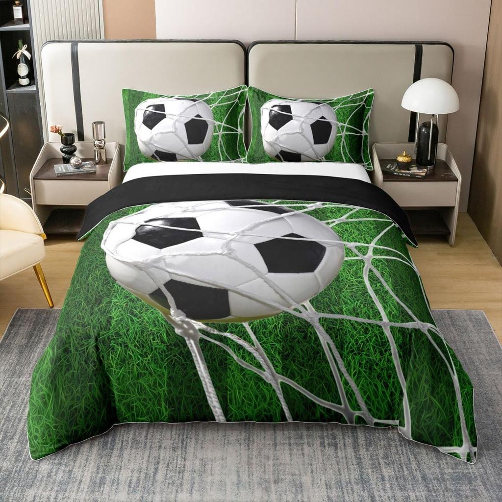 Football Kids Duvet Cover Single Colorful Bedding Set For Boys Girls Decor Soccer Ball Comforter Cover Sports Comforter Cover