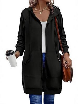 Women's Oversized Fleece Zip-Up Hoodie Sweatshirt - Autumn 2025 Jacket Coat
