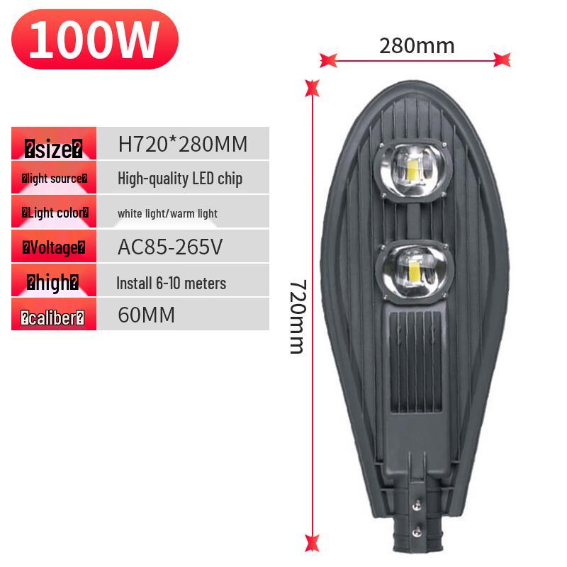 Qian Zhi Yi Outdoor LED Street Light 100W, 60mm Caliber