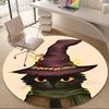 1pc Witch Cat Office Round Area Rug, Indoor Mat Suitable ForOffice, Under Office Chairs Bedroom Living Room Home Decor, Room Deco Q031