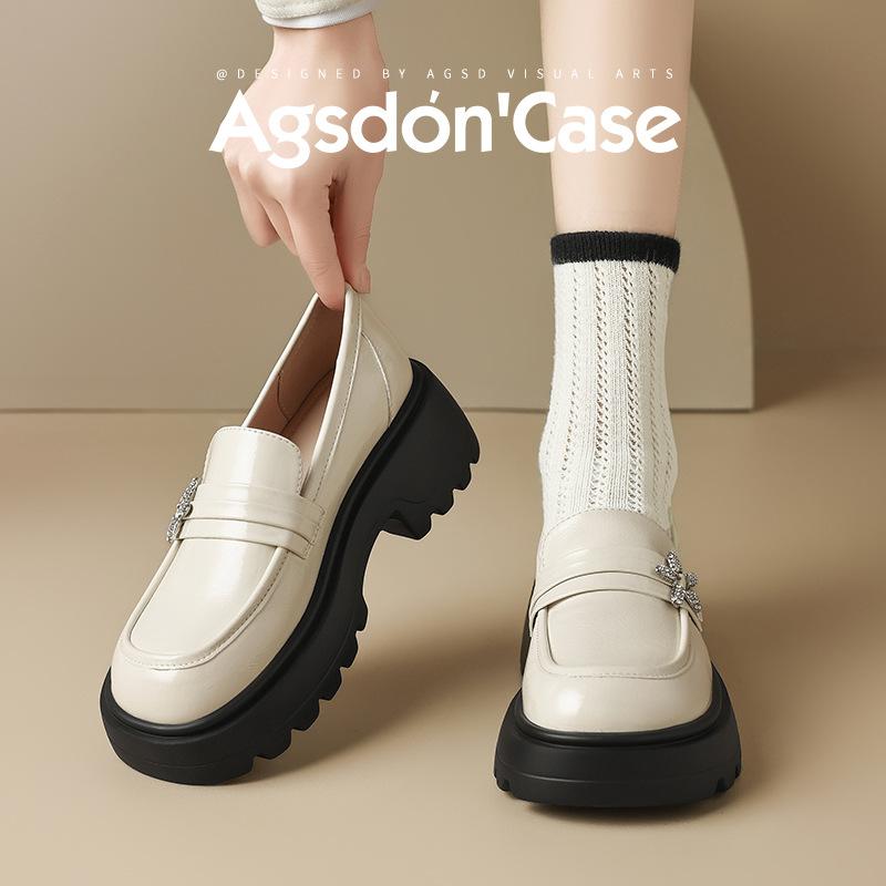 Augustine Loafers Women's 2025 New Spring and Autumn British College Style Retro Small White Leather Shoes Jk Single Shoes