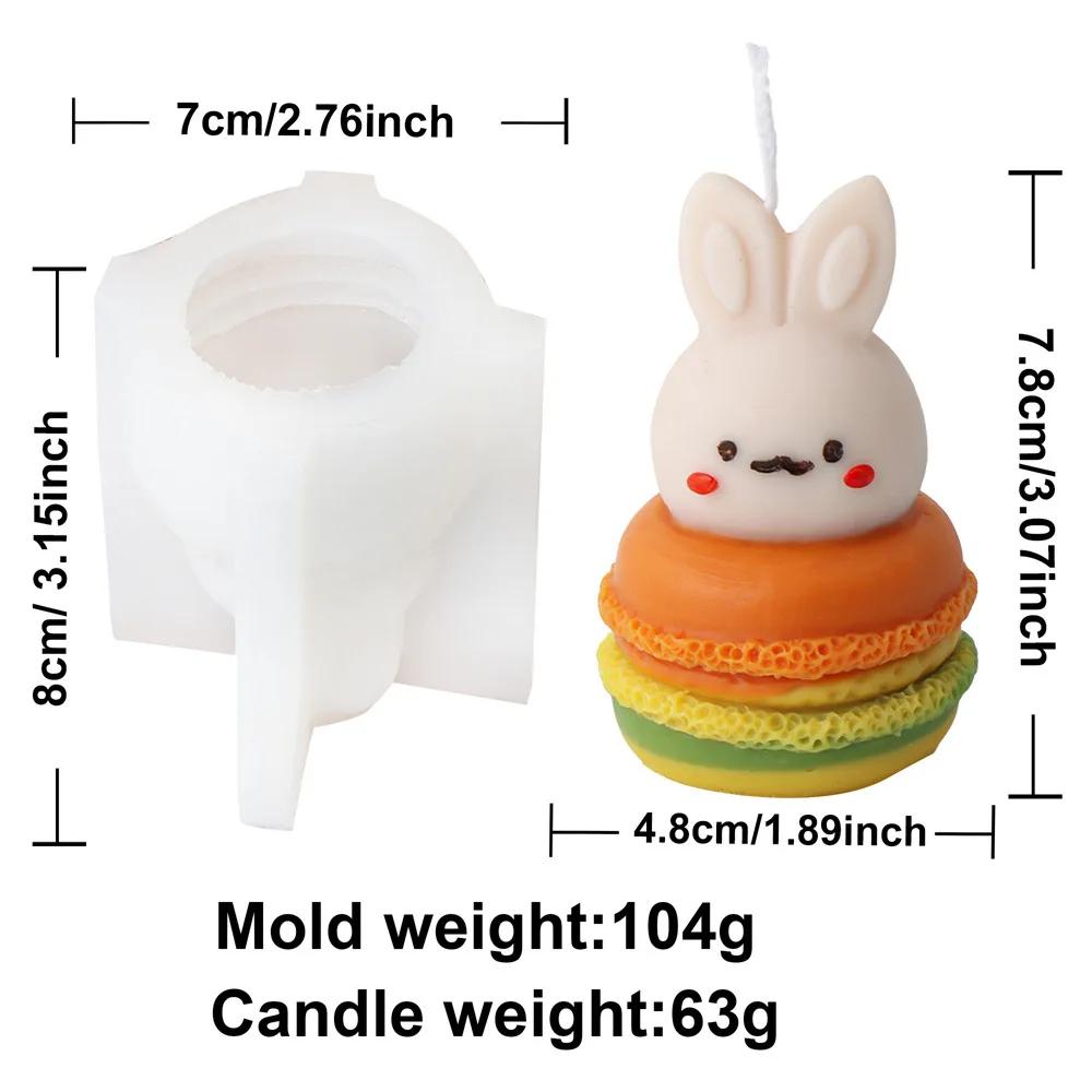Stapeln Eisform Kaninchen Kerze Silikonformen Cartoon Hase Harzformen Käsekuchenform Gipsherstellungswerkzeug Ostergeschenke