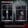 2 Pack Halloween Ghost Curtain Decorations - Female Ghost Window Cover for Indoor/Outdoor Party Decor