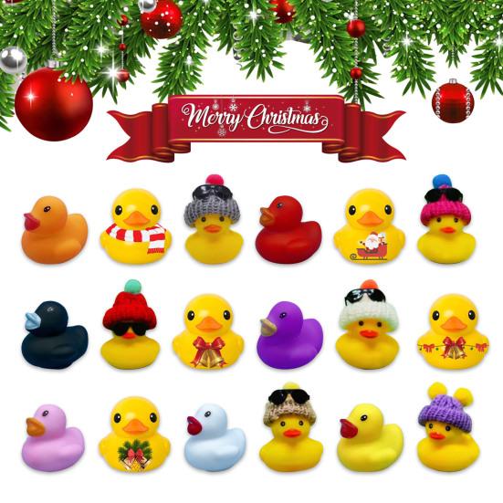 1 Set Weihnachts-Enten-Adventskalender, lustig, sicher, schön verpackt, Überraschungsgeschenke für Kinder, Zubehör