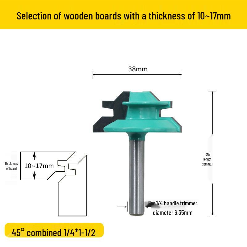 45-Degree Tenon Joint Trimmer, Mortise and Tenon Woodworking Engraver, 90-Degree Right Angle Milling Cutter, Panel Joining Blade