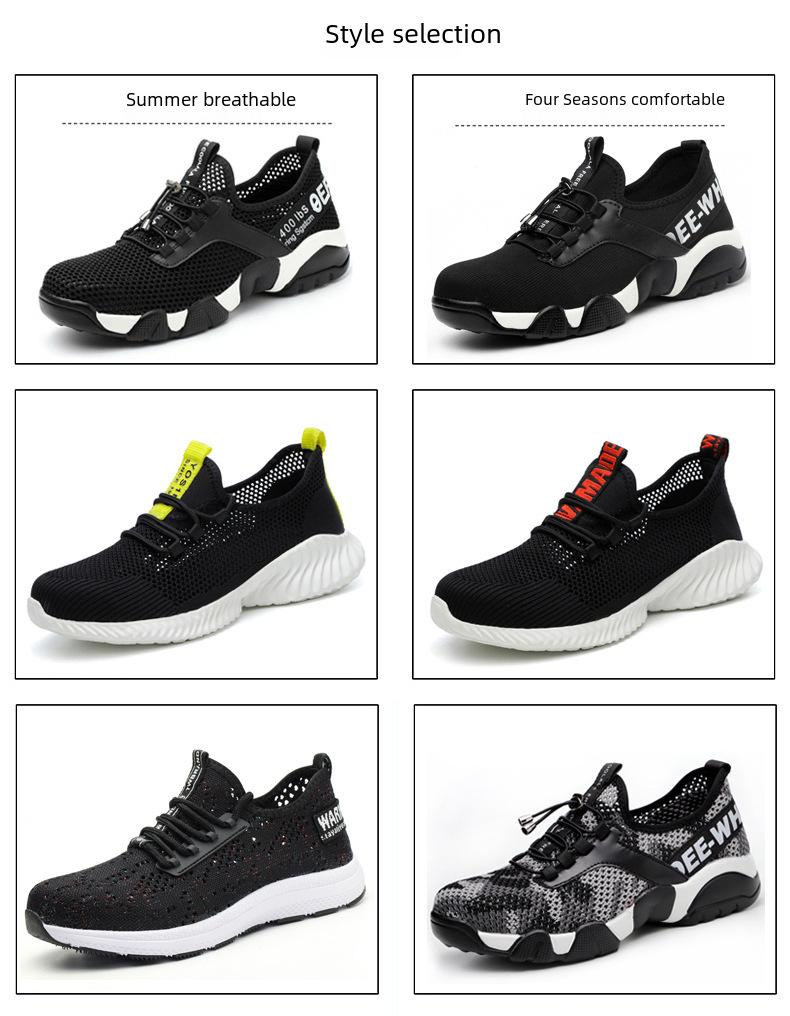 Men's Lightweight Safety Work Shoes: Anti-Smash, Anti-Puncture, Breathable, Non-Slip, Wear-Resistant.
