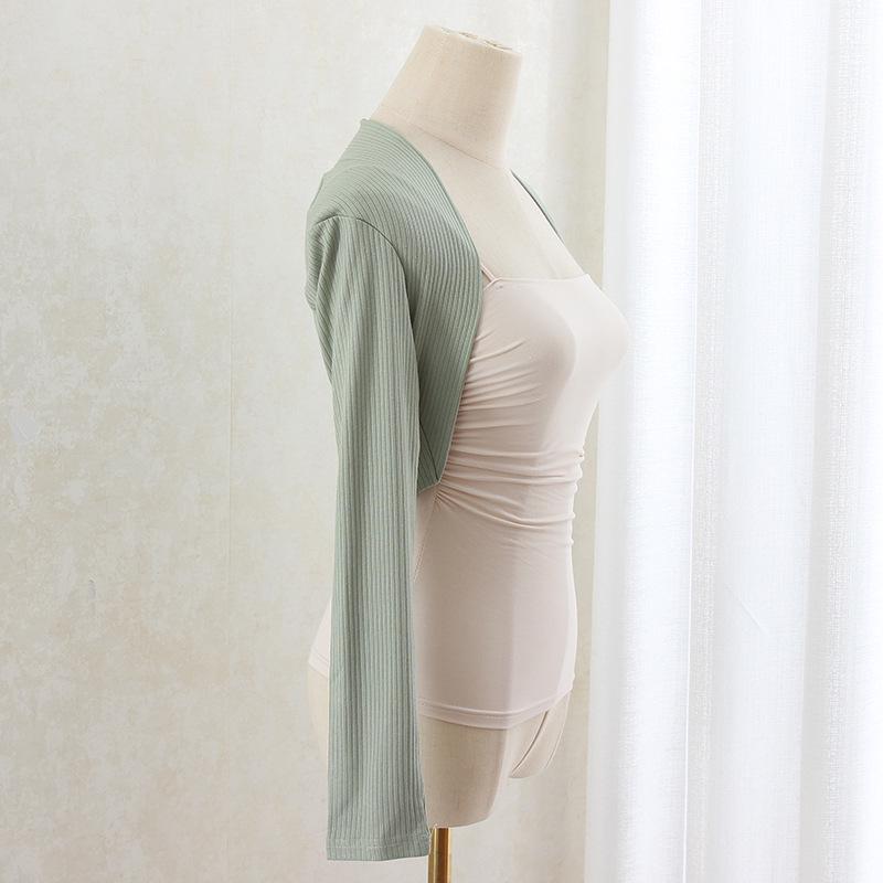 Women's Snowfall Style Cardigan: Lightweight Spring & Autumn Shawl, Cropped Air-Conditioned Jacket, Ballet Dance Camisole.