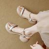 Summer Womens Minimalist Thicksoled Block Heel Sandals With Toeexposure For Casual Wear