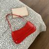 IELGY French niche red wedding bag, fashionable red shoulder bag, retro baguette bag, premium underarm bag