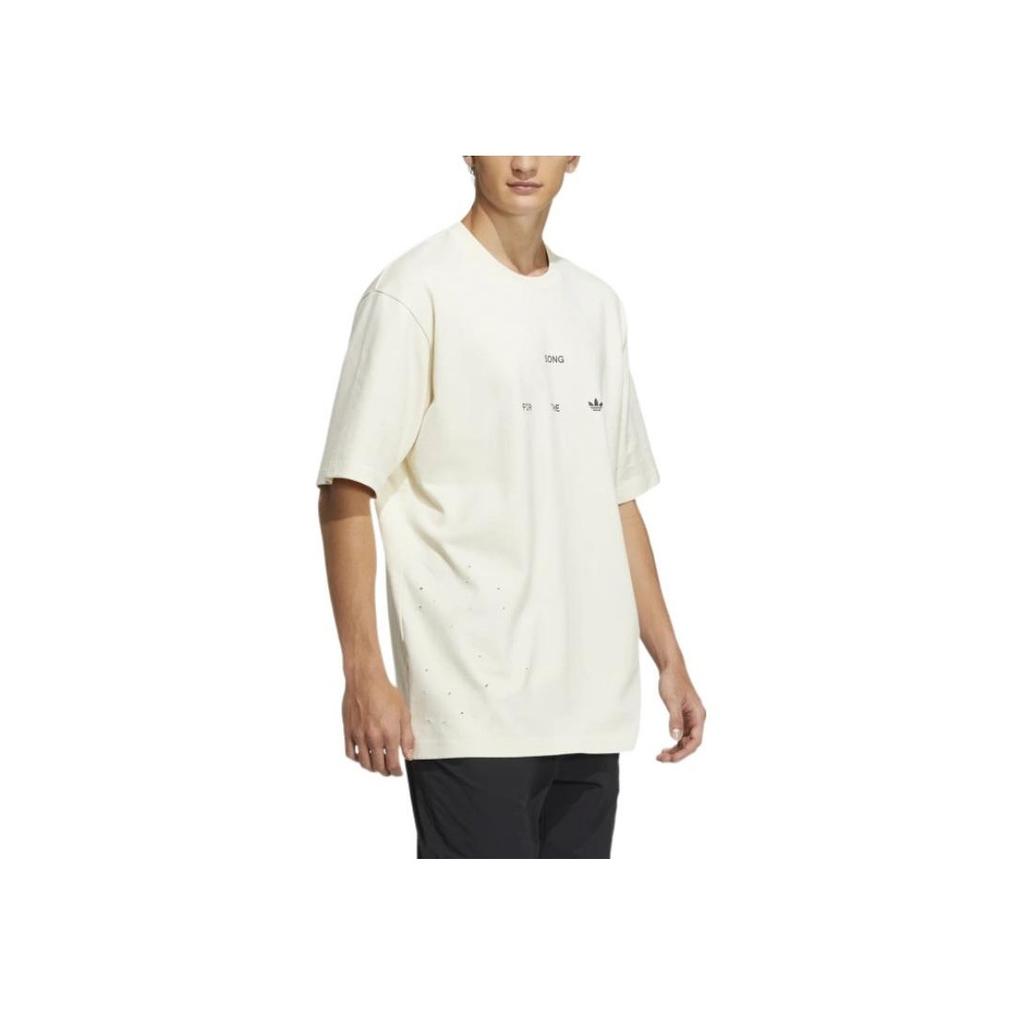 Adidas Originals, Song For The Mute Song For The Mute x Adidas Letter Logo Round Neck T-Shirt v1 Unisex Tops White HS9468