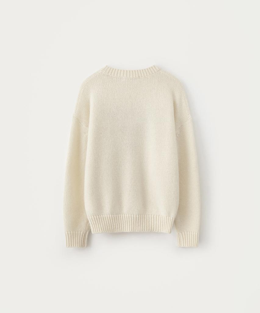 Sseomweeobeoteo Boucle Heart Wool Knit - Ivory