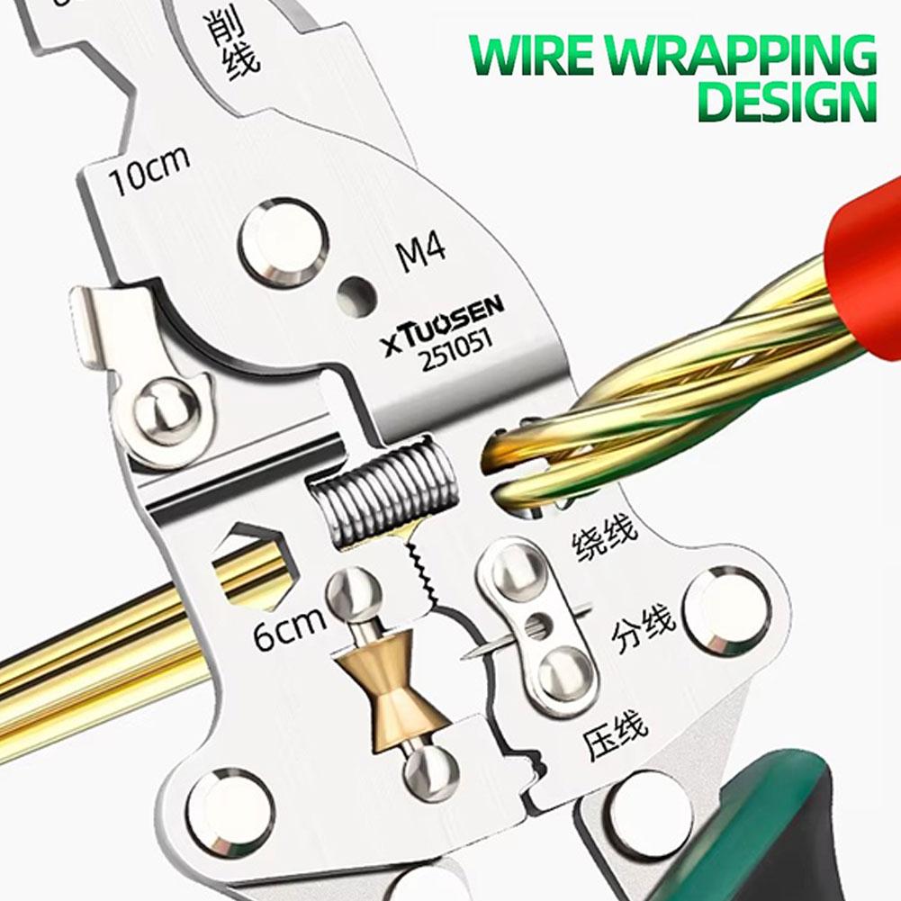 Foldable Wire Stripping Pliers Voltage Testing Cable Cutting Crimping Pliers Multifunctional Wire Stripper Electrician Pliers