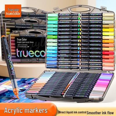 True Color Soft Tip Liquid Acrylic Marker for Students & Professionals