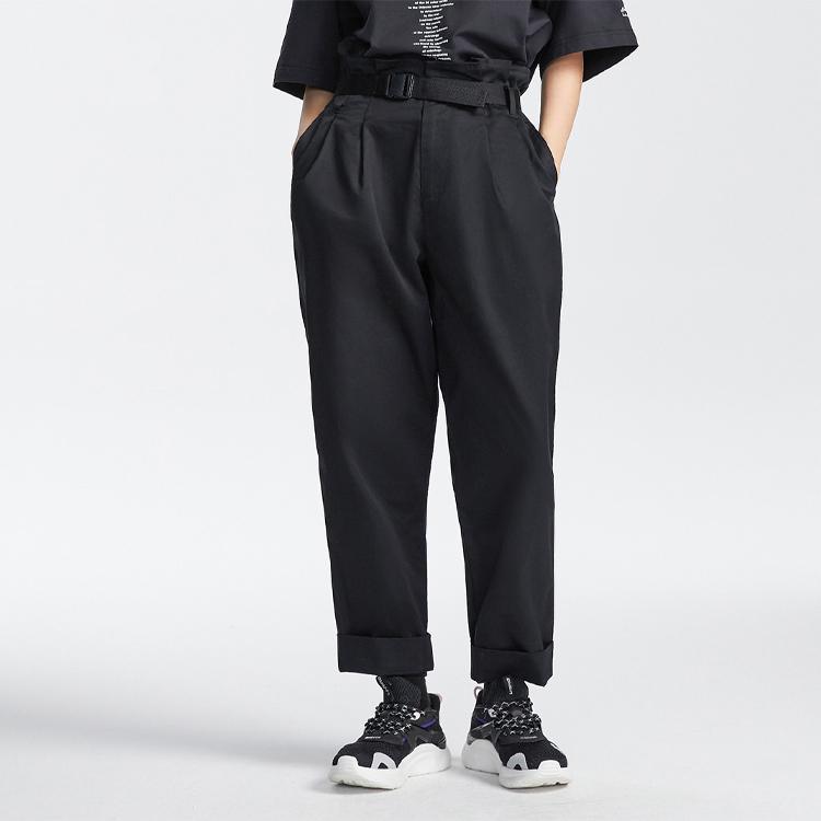 Li Ning Sports Fashion Series Straight Leg Casual Sports Pants Women Pants Black AKXR080-2