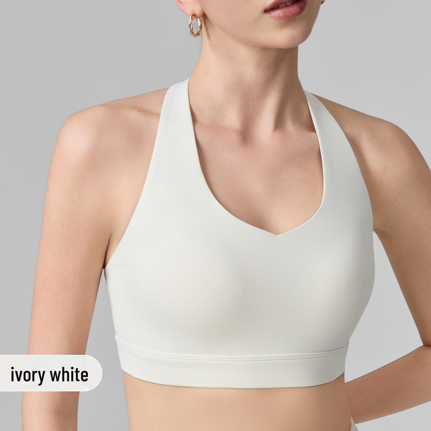 

Medium Support Women s Halter Sports Bra, Fixed Cups, U-Neck, Bare Feel Yoga Tank Top, T-Back Fitness Bra. M