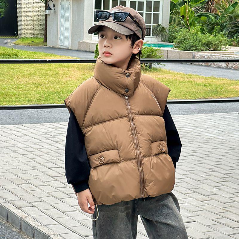 Autumn/Winter Korean Style Kids' Stand Collar Vest - Trendy, Customizable Outerwear for Boys and Girls