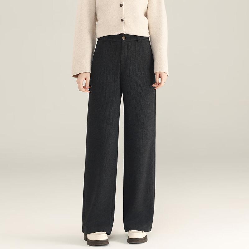 Women's High-Waisted Straight-Leg Wool-Blend Trousers