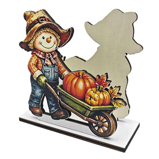 Decorative Napkin Stand for Kitchen Fall Scarecrow Wooden Holder, Harvest Pumpkin Rustic Ornaments Dispenser, Thanksgiving Farmhouse Tabletop