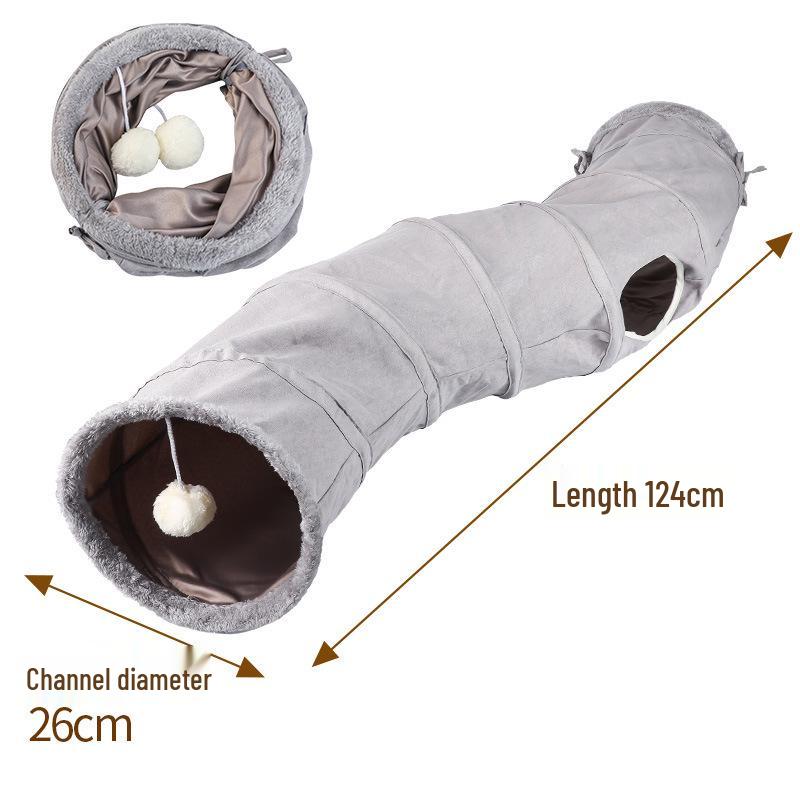 Foldable Crinkle Paper Cat Tunnel Toy - Self-Play & Teasing Activity for Cats