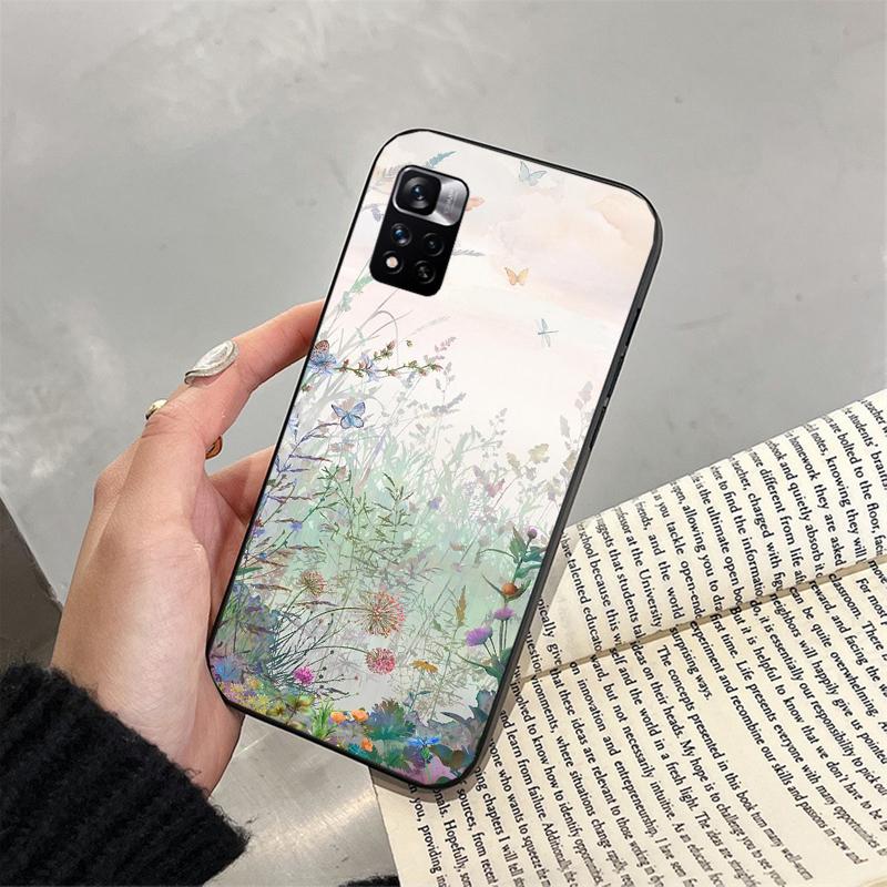 Flower Leaf Art Painting Phone Case For Xiaomi Redmi note 13 12 Pro 11S 11 10 Pro 10S 12S Redmi 13 10 13C