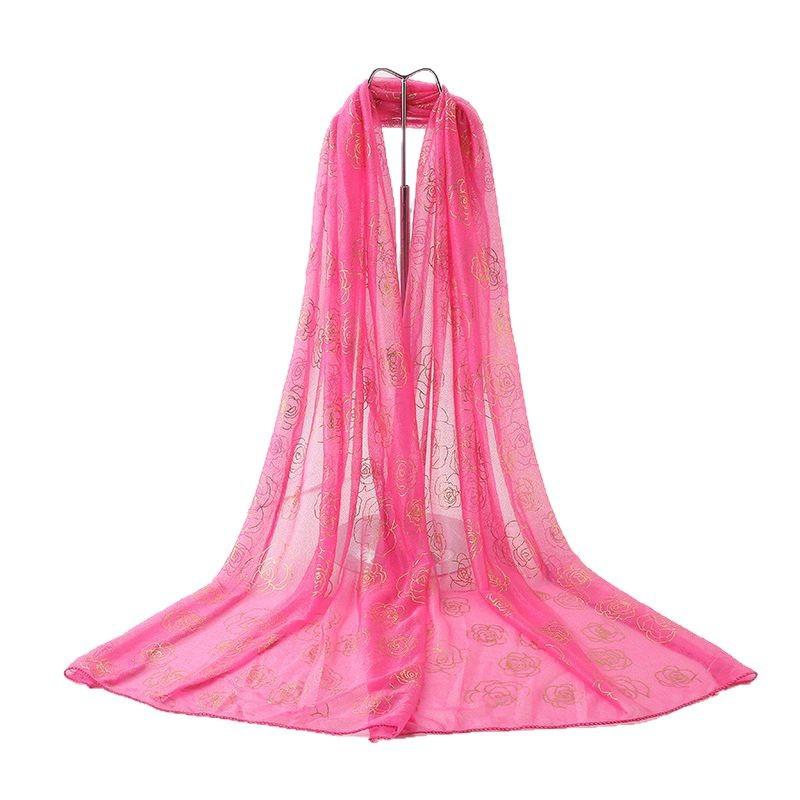 New printed phoenix rose silk scarf women's versatile long beauty yarn scarf beach yarn gift