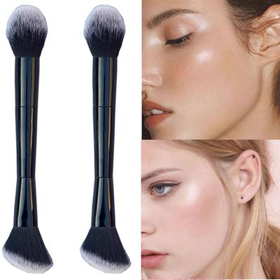Double Ended Contour Brush Fluffy Hair Facial Contour Brush Professional Cosmetics Make Up Tool Foundation Contour Powder Brush