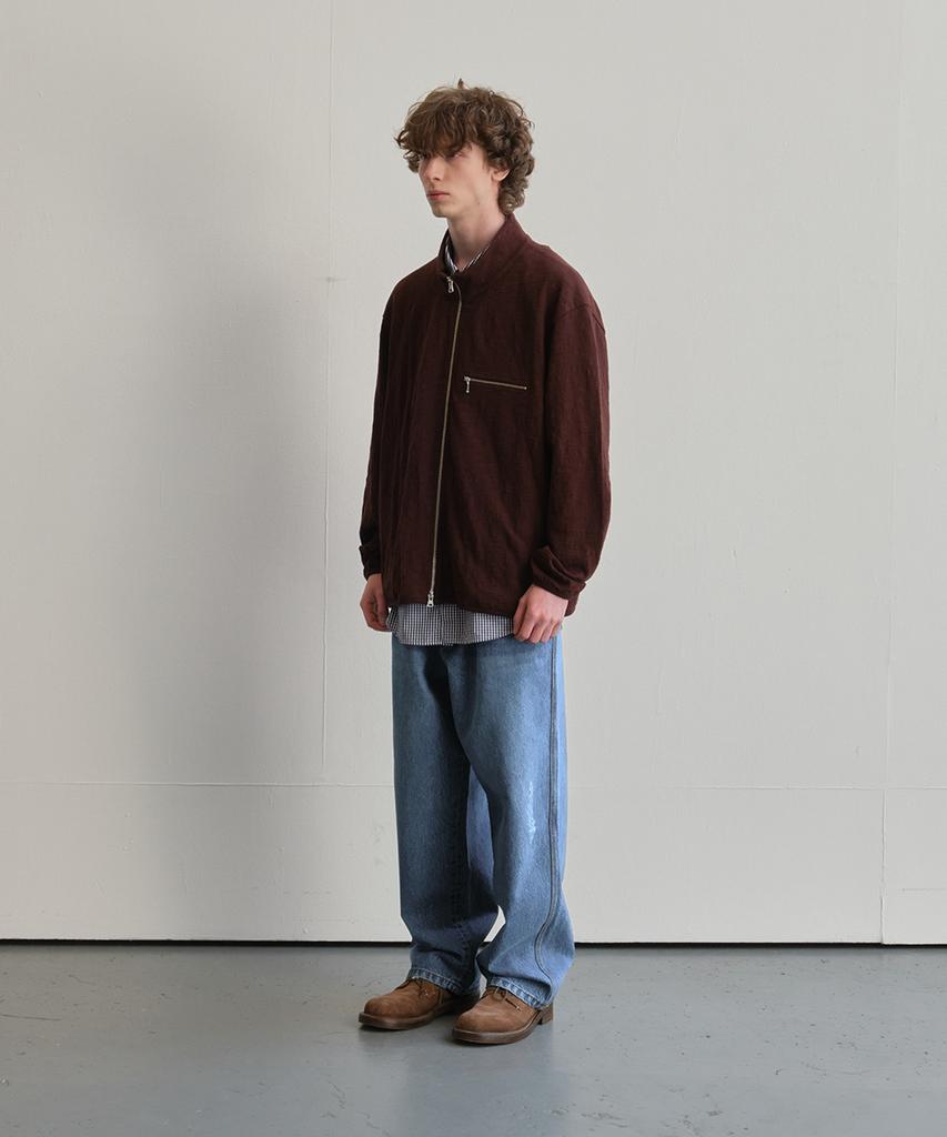 Holliseon Blueborn Damage Loose Denim Pants Light Blue
