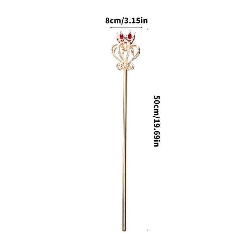 Luxury Crystal Crowns Royal Scepter For Wedding And Costume Event Queen Staff Fairies Wand for Beauty Pageant Stage Show
