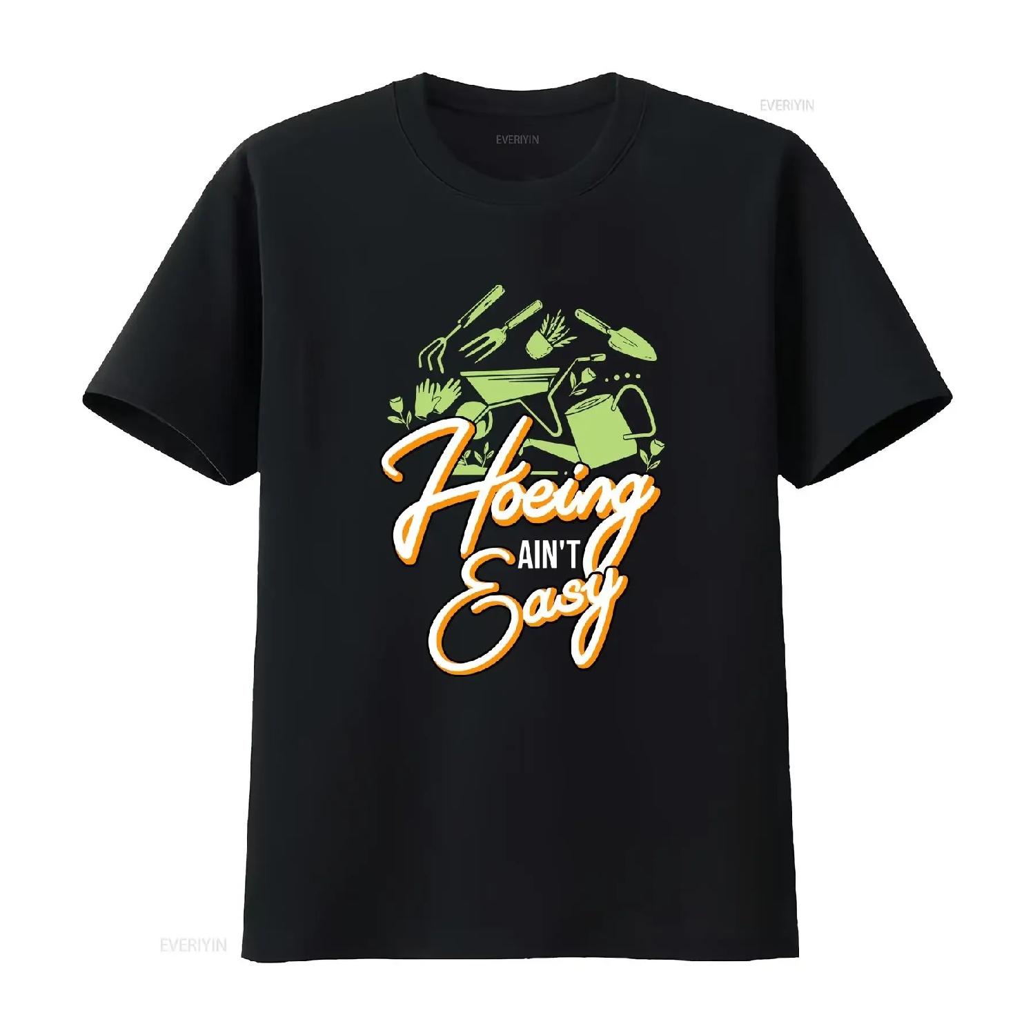 Gardener T Shirt Plant Lover Farmer For Gardeners Hoeing Ain t Easy Botanical Gardening Garden vintage Washed Slightly S