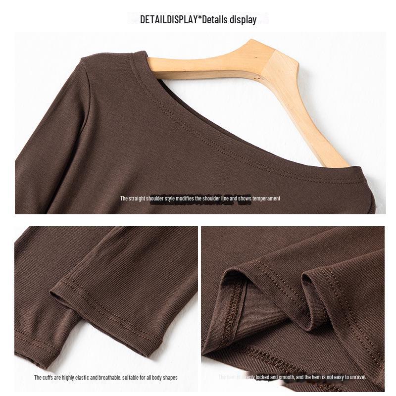 Women's High-End Off-Shoulder Long-Sleeve Stretch Top