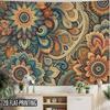 2D Flat, 2D Flat 1pc Tapestry Bohemian Mandala Wall Hanging, Vintage Art for Home Decor Polyester Fabric Suitable for Home, Office Wall Decor, Birthda