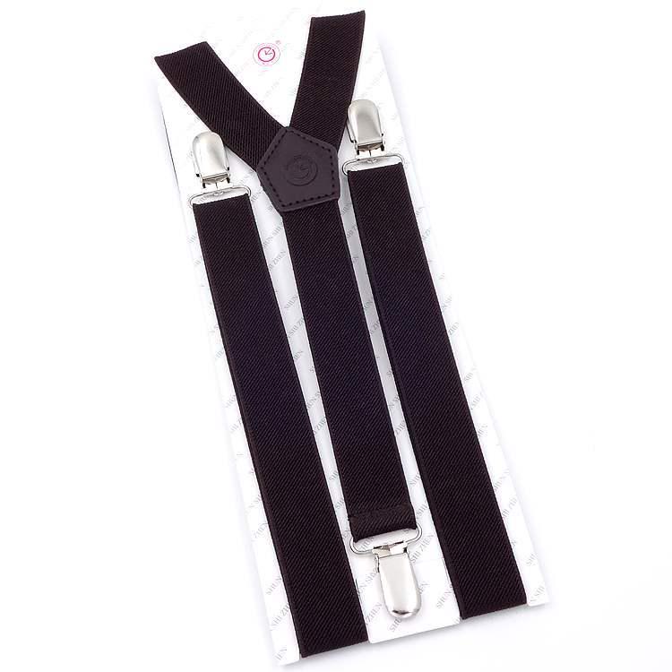 2.5cm Black Women's Suspenders - Versatile Elastic Y-Back with Three Clips, Korean Style