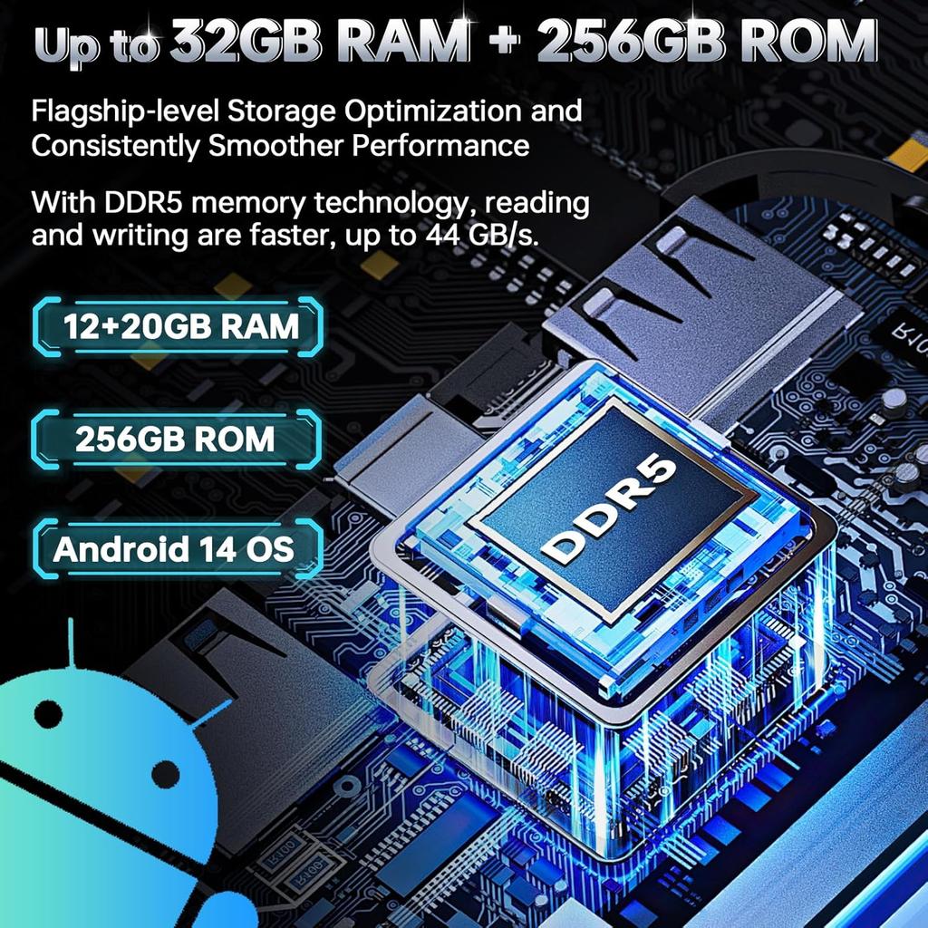 Doogee S200 5G Handy 32GB RAM + 256GB ROM 6,72" 120Hz 10100mAh Akku 100MP KI Hauptkamera Android 14