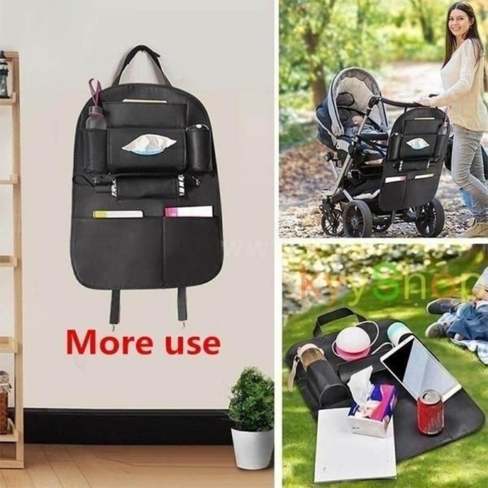 Two Style Car Seat Back Organizer Foldable Table Tray Travel Storage Bag Foldable Dining Table Car Seat Storage Bag