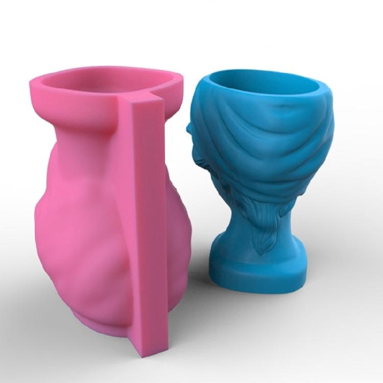 Pretty Girl Flowerpot Storage Mold Trinket Holder Tool DIY Home Decor Mold