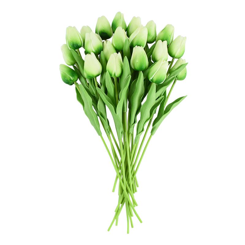 10 Heads Luxury Artificial Tulips Flowers White Real Touch Bouquet Foam Fake Flower Wedding Home Living Room Christmas Decoratio