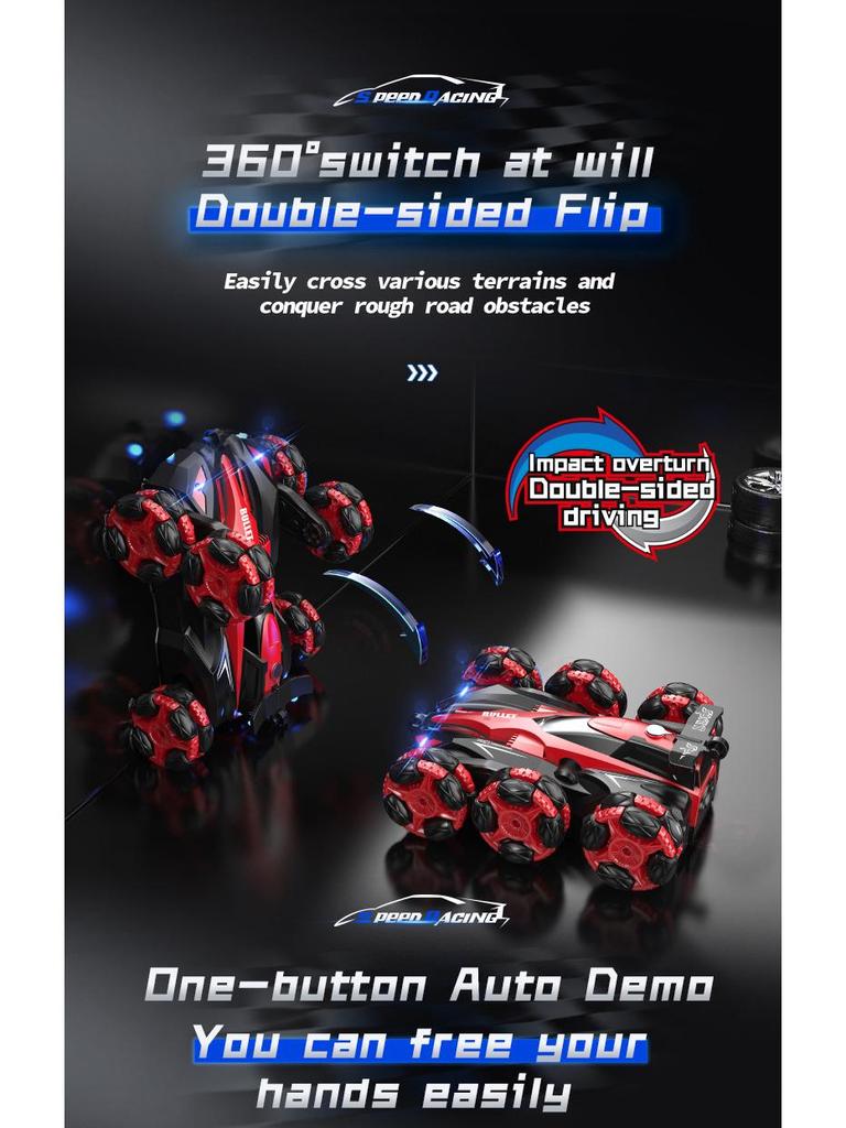 Six-Wheel Drift Stunt Remote Control Car with Music and Spray Effects – 2.4G Off-Road Climbing Vehicle Toy