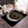 Gold Wheel Area Rug Realistic Rim Print NonSlip Floor Mat for Game Room Office Man Cave Automotive Enthusiast Decor