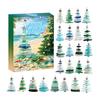 Calendario dell'Avvento di Natale 2026 con Ornamenti da Appendere a Tema Spiaggia in Vetro Marino Acrilico Albero Conto alla Rovescia Decorazione per la Casa