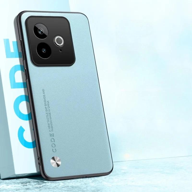 Für Realme GT 7T Hülle Einfarbiges PU-Leder Mattes Silikon TPU Schutzhülle für Realme GT7 T GT7T Stoßfest Hart Bumper