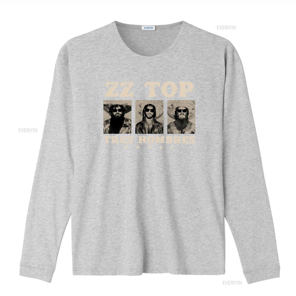 Tres Hombres ZZ Top Retro Rock Blues La Grange Jesus Just Left Chicago T Shirt Vintage Washed Stretched Homme Fashion Stylish