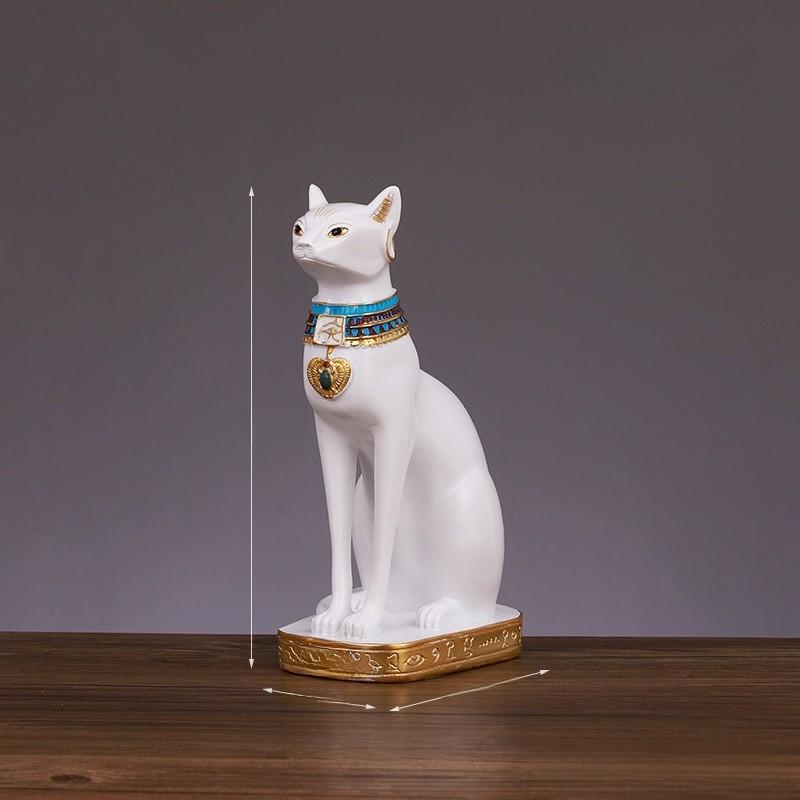 

Смола Статуэтка кошки Ремесло Элегантное настольное украшение для подарка Коллекция Декорация Height 23.5cm белый