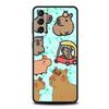 Cartoon Capybara Phone Case For Samsung Galaxy S26 Ultra S25 Plus S24 FE S23 S22 5G S21 S20 Cover Black Soft