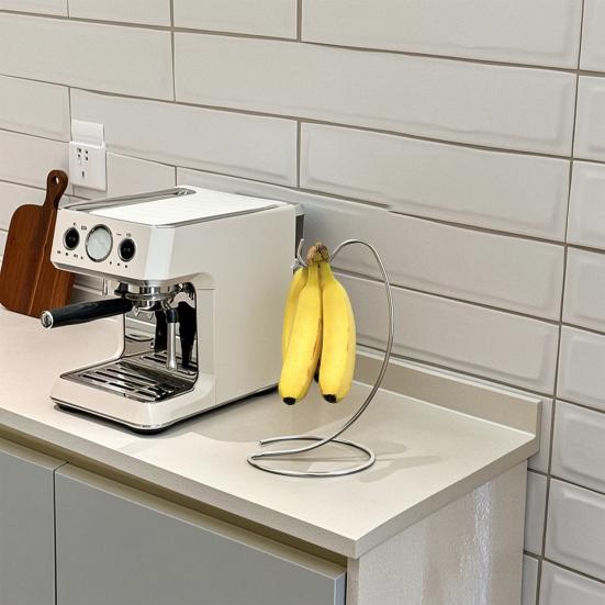 Banana Hanger, Stainless Steel with Hook Fruit Stand, Keep Bananas Free Longer, Space-Saving Rack for Kitchen Countertop