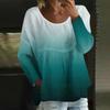 Women's Casual Fashion Loose Round Neck Gradient Print Long Sleeve Top