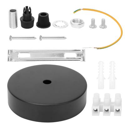 Aluminum Round Shape Ceiling Light Lamp Base Bulb Holder DIY Light AccessoriesBlack